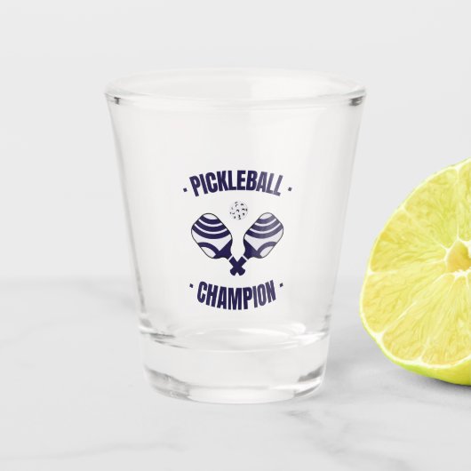 Pickleball Champion Shot Glass Glas (Voorkant)