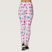 Pickleball Cherry Blossom Pink Floral Pattern Leggings (Achterkant)