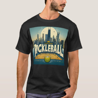 Pickleball Chicago Skyline T-shirt
