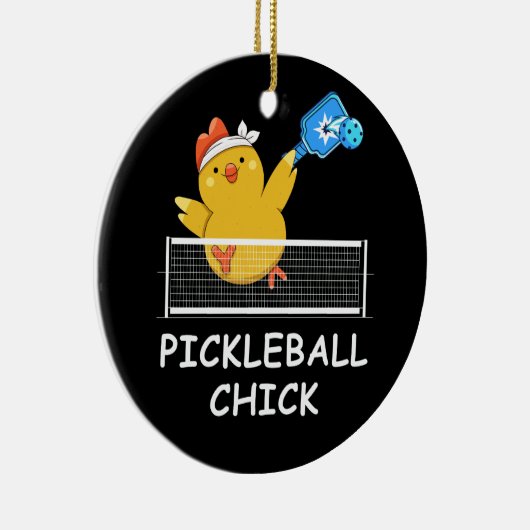 Pickleball Chick grappig Pensioen Gepensioneerde M Keramisch Ornament (Rechts)
