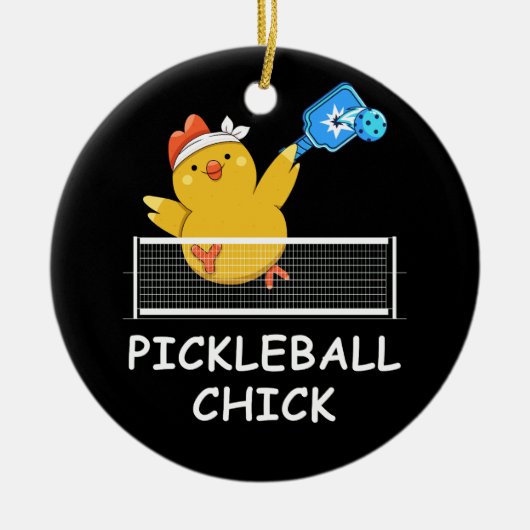 Pickleball Chick grappig Pensioen Gepensioneerde M Keramisch Ornament (Voorkant)