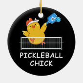 Pickleball Chick grappig Pensioen Gepensioneerde M Keramisch Ornament (Achterkant)