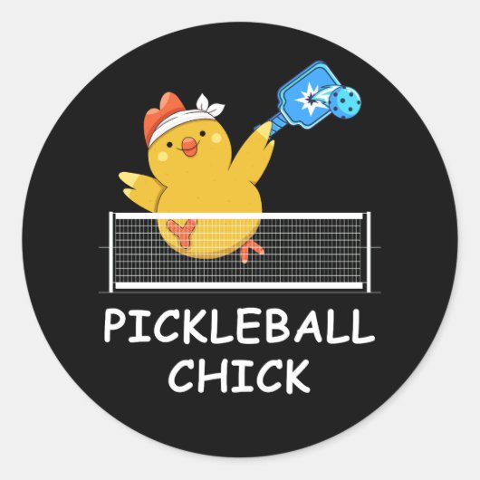 Pickleball Chick grappig Pensioen Gepensioneerde M Ronde Sticker (Voorkant)