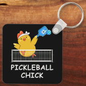 Pickleball Chick grappig Pensioen Gepensioneerde M Sleutelhanger (Achterkant)