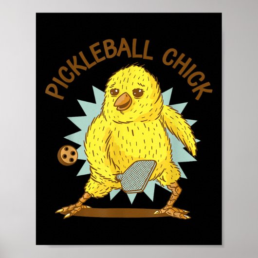 Pickleball Chick Grappig Quote Kip met Paddle G Poster (Voorkant)