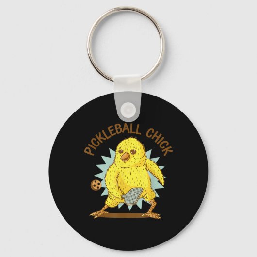 Pickleball Chick Grappig Quote Kip met Paddle G Sleutelhanger (Voorkant)