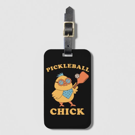 Pickleball Chick - retro Bagagelabel (Voorkant (verticaal))