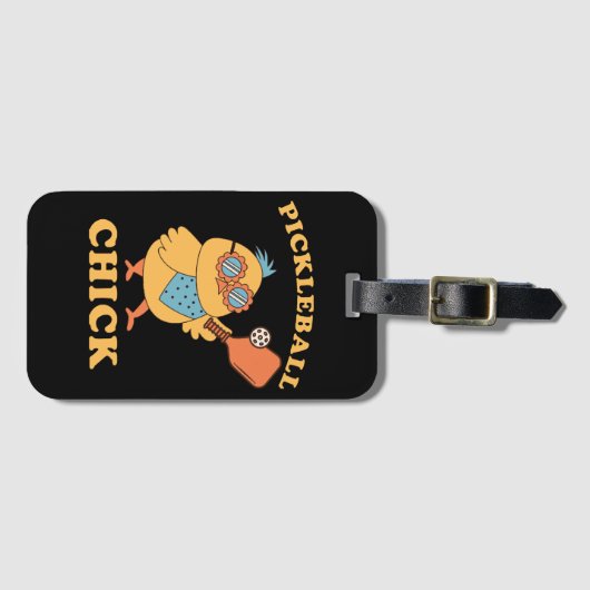 Pickleball Chick - retro Bagagelabel (Voorkant (horizontaal))
