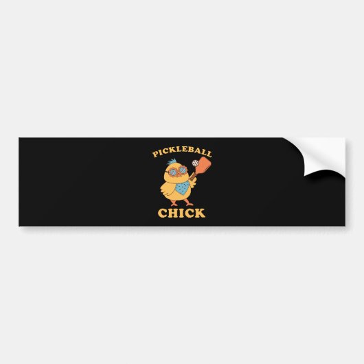 Pickleball Chick - retro Bumpersticker (Voorkant)