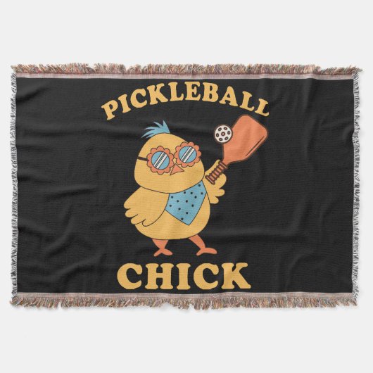 Pickleball Chick - retro Deken (Voorkant)