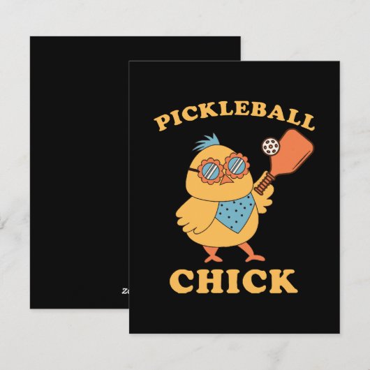 Pickleball Chick - retro Feestdagenkaart (Voorkant / Achterkant)