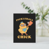 Pickleball Chick - retro Feestdagenkaart (Staand voorkant)