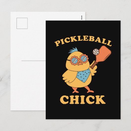 Pickleball Chick - retro Feestdagenkaart (Voorkant / Achterkant)