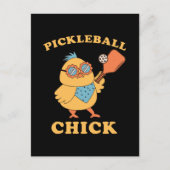 Pickleball Chick - retro Feestdagenkaart (Voorkant)