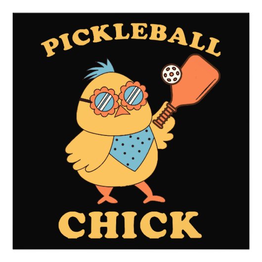 Pickleball Chick - retro Foto Afdruk (Voorkant)