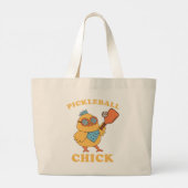 Pickleball Chick - retro Grote Tote Bag (Achterkant)