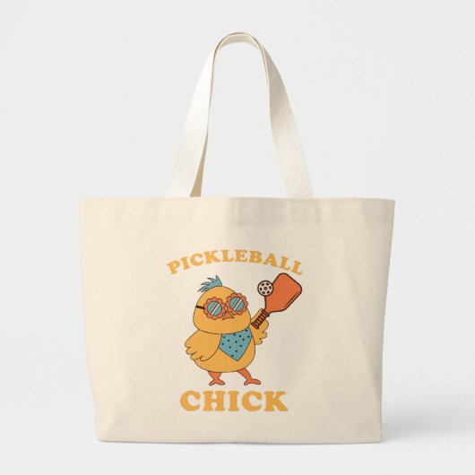 Pickleball Chick - retro Grote Tote Bag (Voorkant)