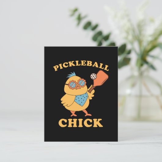 Pickleball Chick - retro Informatiekaartje (Staand voorkant)