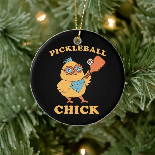 Pickleball Chick - retro Keramisch Ornament (Boom)