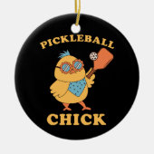 Pickleball Chick - retro Keramisch Ornament (Voorkant)