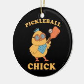 Pickleball Chick - retro Keramisch Ornament (Links)