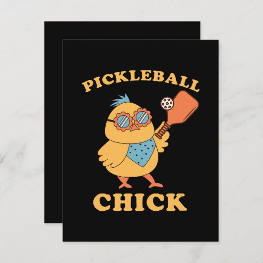 Pickleball Chick - retro Notitiekaartje (Voorkant / Achterkant)