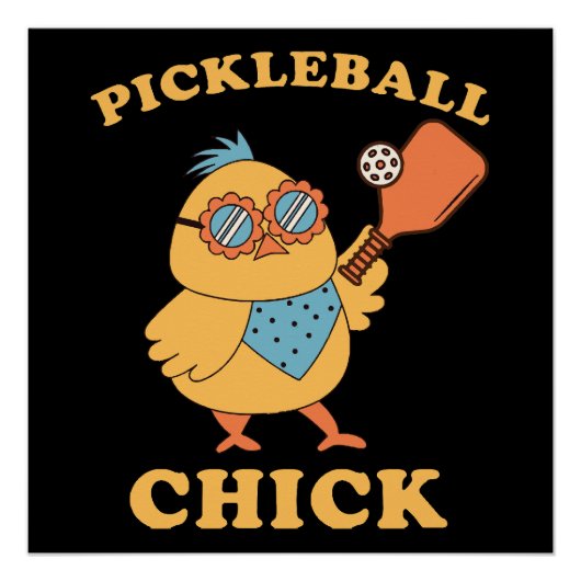 Pickleball Chick - retro Perfect Poster (Voorkant)