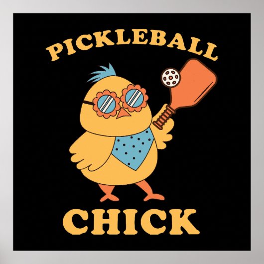 Pickleball Chick - retro Poster (Voorkant)
