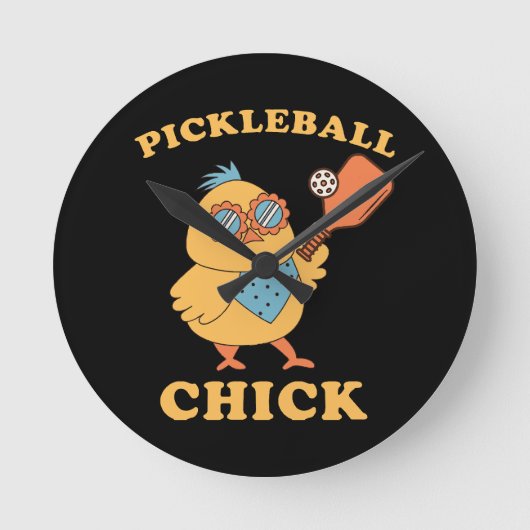 Pickleball Chick - retro Ronde Klok (Voorkant)