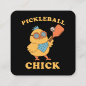 Pickleball Chick - retro Vierkante Visitekaartje (Voorkant)