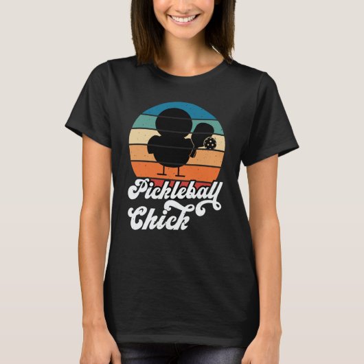 Pickleball Chick Retro Vintage T-shirt (Voorkant)