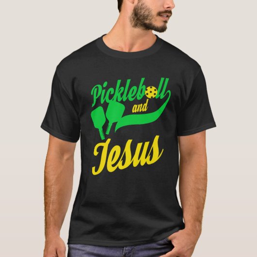 Pickleball Christelijk Jesus T-Player Dink T-shirt (Voorkant)