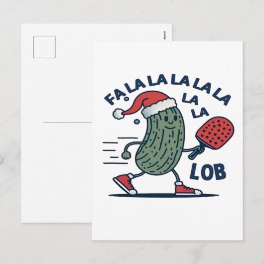 Pickleball Christmas Feestdagenkaart (Voorkant / Achterkant)