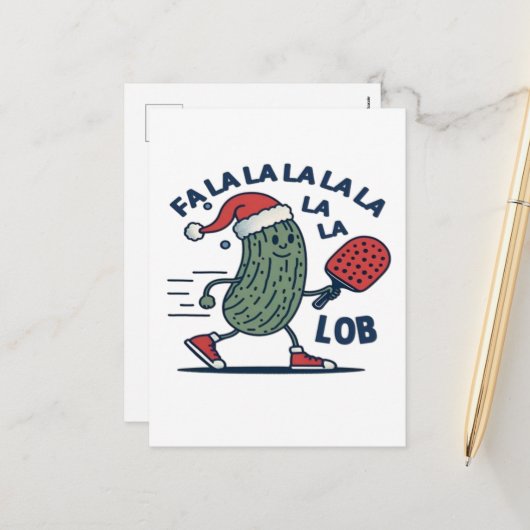 Pickleball Christmas Feestdagenkaart (Voorkant / Achterkant in situ)