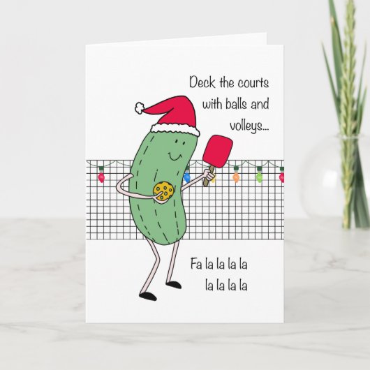 Pickleball CHristmas Holiday Card Feestdagen Kaart (Voorkant)