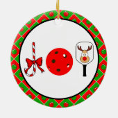 Pickleball Christmas Joy Candy Cane Paddles Ball Keramisch Ornament (Achterkant)