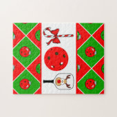 Pickleball Christmas Joy Candy Cane Paddles Ball Legpuzzel (Horizontaal)