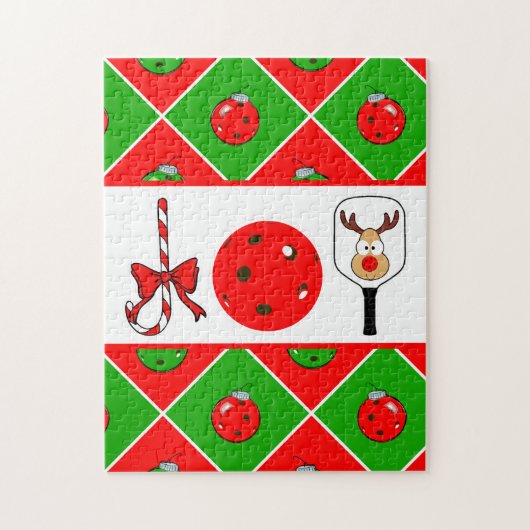 Pickleball Christmas Joy Candy Cane Paddles Ball Legpuzzel (Verticaal)