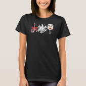 Pickleball Christmas Joy Candy Cane Snowball Deer T-shirt (Voorkant)