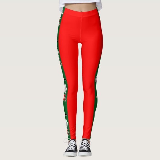 Pickleball Christmas Joy Holiday Tournament Leggings (Voorkant)