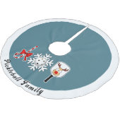 Pickleball Christmas Joy Reindeer Blauw en Wit Kerstboom Rok (Gekanteld)