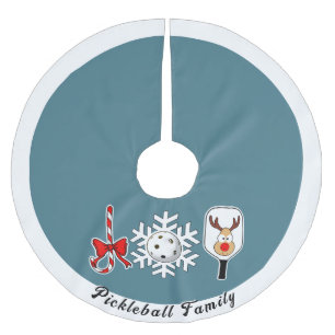 Pickleball Christmas Joy Reindeer Blauw en Wit Kerstboom Rok
