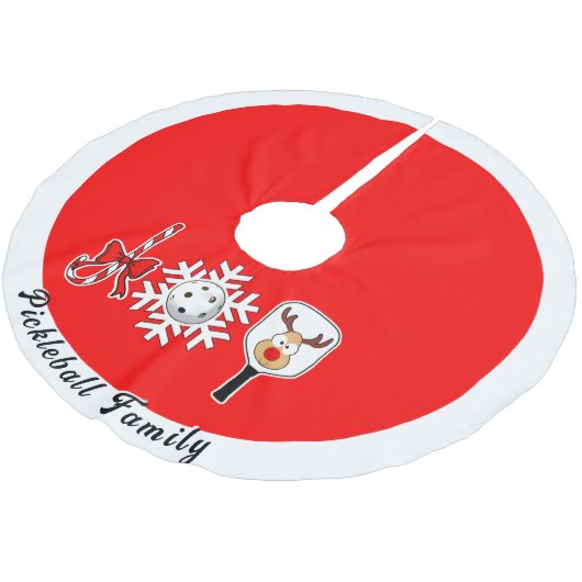 Pickleball Christmas Joy Rendier Rood en Wit Kerstboom Rok (Gekanteld)