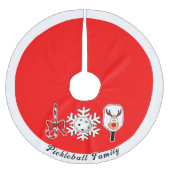 Pickleball Christmas Joy Rendier Rood en Wit Kerstboom Rok (Voorkant)