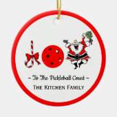 Pickleball Christmas Joy Santa Paddle Red Ball Keramisch Ornament (Voorkant)