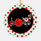 Pickleball Christmas Joy Santa Paddle Red Ball Keramisch Ornament (Voorkant)