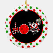 Pickleball Christmas Joy Santa Paddle Red Ball Keramisch Ornament (Achterkant)