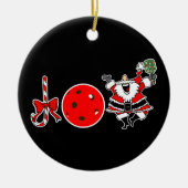 Pickleball Christmas Joy Santa Paddle Red Ball Keramisch Ornament (Voorkant)