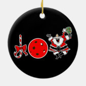 Pickleball Christmas Joy Santa Paddle Red Ball Keramisch Ornament (Achterkant)