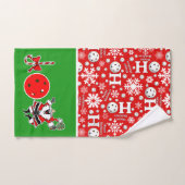 Pickleball Christmas Joy Santa Rood en Groen Handdoek (Handdoek)